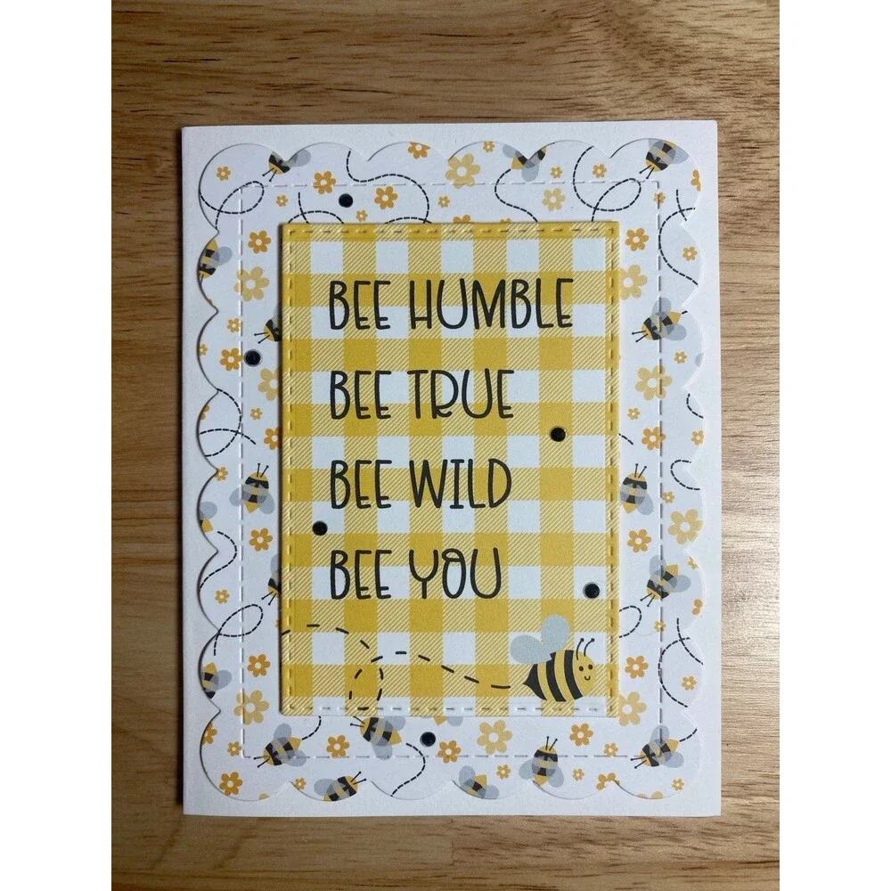 Bee Greeting Card – Handmade A2 Card – All Occasion Blank Card